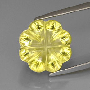 10,56 ctw natürlicher gelber Quarz, Fantasieschliff, Transparent