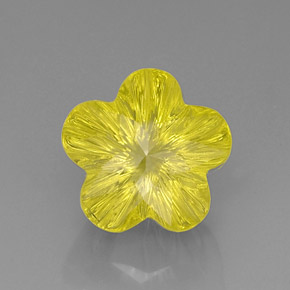 9,84 ctw natürlicher gelber Quarz, Blumenschliff, Transparent