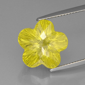 9,84 ctw natürlicher gelber Quarz, Blumenschliff, Transparent