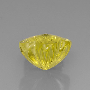 9,84 ctw natürlicher gelber Quarz, Blumenschliff, Transparent