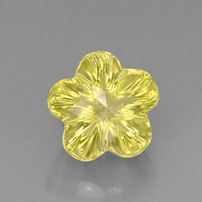 6,62 ctw natürlicher gelber Quarz, Blumenschliff, Transparent