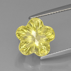 6,62 ctw natürlicher gelber Quarz, Blumenschliff, Transparent