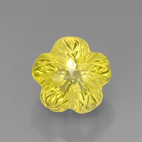 7,86 ctw natürlicher gelber Quarz, Blumenschliff, Transparent