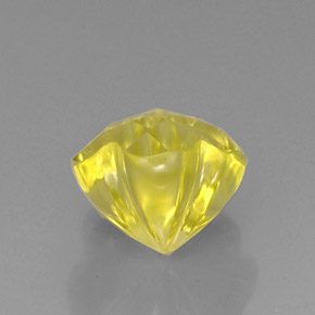 7,86 ctw natürlicher gelber Quarz, Blumenschliff, Transparent