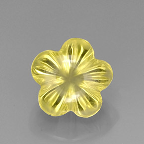 6,83 ctw natürlicher gelber Quarz, Blumenschliff, Transparent