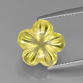 6,83 ctw natürlicher gelber Quarz, Blumenschliff, Transparent