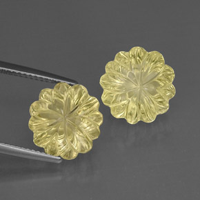  ct natürliche gelber Quarz-Edelsteine, Blumenschliff, Transparent