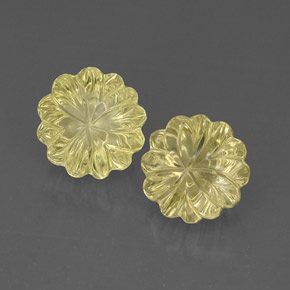  ct natürliche gelber Quarz-Edelsteine, Blumenschliff, Transparent