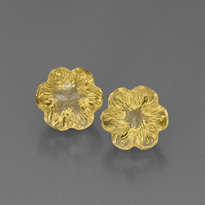  ct natürliche gelber Quarz-Edelsteine, Blumenschliff, Transparent