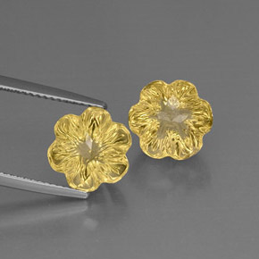  ct natürliche gelber Quarz-Edelsteine, Blumenschliff, Transparent