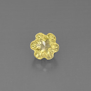 2,19 ctw natürlicher gelber Quarz, Blumenschliff, Transparent