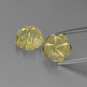  ct natürliche gelber Quarz-Edelsteine, Blumenschliff, Transparent
