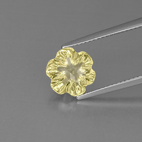 2,62 ctw natürlicher gelber Quarz, Blumenschliff, Transparent