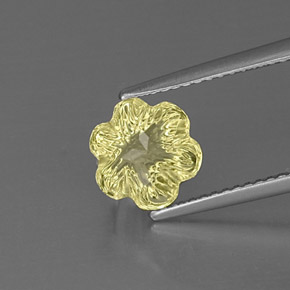 2,42 ctw natürlicher gelber Quarz, Blumenschliff, Transparent