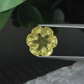 3,43 ctw natürlicher gelber Quarz, Blumenschliff, Transparent