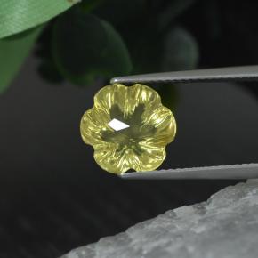 3,43 ctw natürlicher gelber Quarz, Blumenschliff, Transparent
