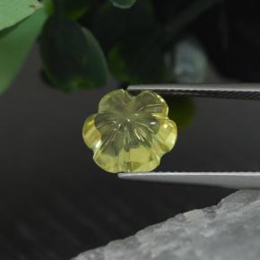 3,43 ctw natürlicher gelber Quarz, Blumenschliff, Transparent