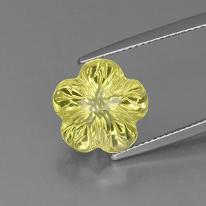 7,35 ctw natürlicher gelber Quarz, Blumenschliff, Transparent
