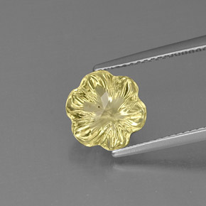 2,98 ctw natürlicher gelber Quarz, Blumenschliff, Transparent