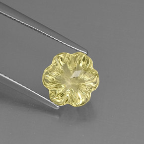 2,98 ctw natürlicher gelber Quarz, Blumenschliff, Transparent