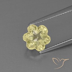 2.83ct Natürlicher Blasses Gelb Quarz, Blumen-Schliff, Transparent