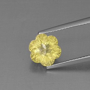 2,52 ctw natürlicher gelber Quarz, Blumenschliff, Transparent