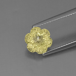 2,57 ctw natürlicher gelber Quarz, Blumenschliff, Transparent