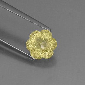 2,57 ctw natürlicher gelber Quarz, Blumenschliff, Transparent