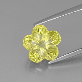 6,47 ctw natürlicher gelber Quarz, Blumenschliff, Transparent