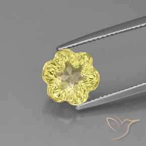 4.06ct Natürlicher hellgelb Quarz, Blumen-Schliff, Transparent, Photo A