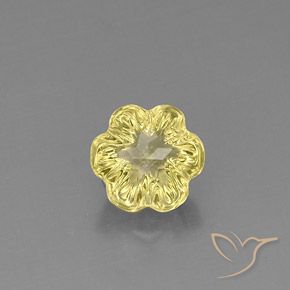 9,17 ctw natürlicher hellgelb Quarz, Blumen-Schliff, Transparent