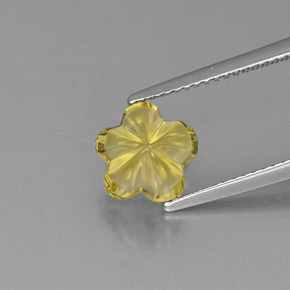 2,49 ctw natürlicher gelber Quarz, Blumenschliff, Transparent