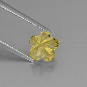 2,49 ctw natürlicher gelber Quarz, Blumenschliff, Transparent