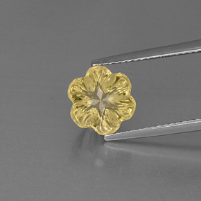 2,93 ctw natürlicher gelber Quarz, Blumenschliff, Transparent