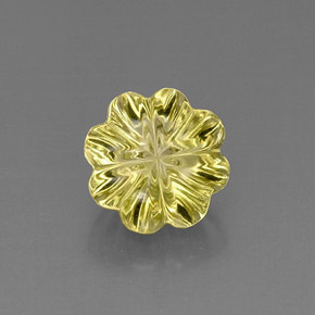 7,42 ctw natürlicher gelber Quarz, Blumenschliff, Transparent