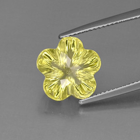 6,69 ctw natürlicher gelber Quarz, Blumenschliff, Transparent