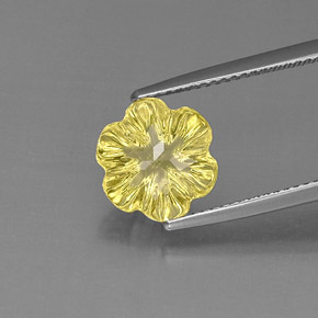 3,40 ctw natürlicher gelber Quarz, Blumenschliff, Transparent