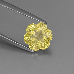 3,40 ctw natürlicher gelber Quarz, Blumenschliff, Transparent