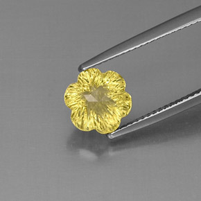 2,67 ctw natürlicher gelber Quarz, Blumenschliff, Transparent