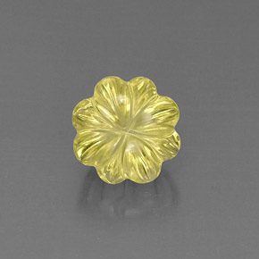 6,10 ctw natürlicher gelber Quarz, Blumenschliff, Transparent