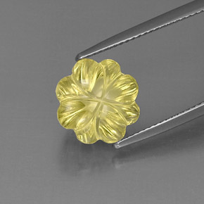 6,10 ctw natürlicher gelber Quarz, Blumenschliff, Transparent