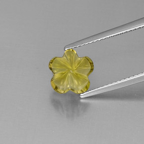 2,52 ctw natürlicher gelber Quarz, Blumenschliff, Transparent