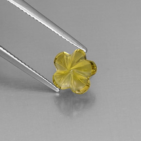 2,52 ctw natürlicher gelber Quarz, Blumenschliff, Transparent