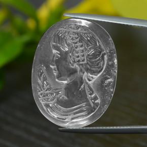 24,34 ctw natürlicher weißer Quarz, Fantasieschliff, Transparent
