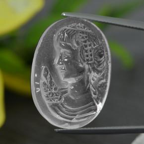 24,34 ctw natürlicher weißer Quarz, Fantasieschliff, Transparent