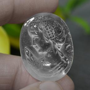 24,34 ctw natürlicher weißer Quarz, Fantasieschliff, Transparent