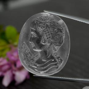 33,01 ctw natürlicher weißer Quarz, Fantasieschliff, Transparent