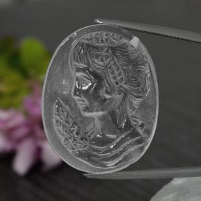 33,01 ctw natürlicher weißer Quarz, Fantasieschliff, Transparent