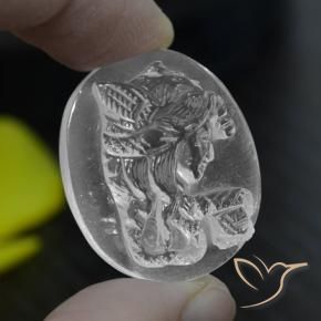 9,17 ctw natürlicher Klares Weiß Quarz, Oval, Transparent
