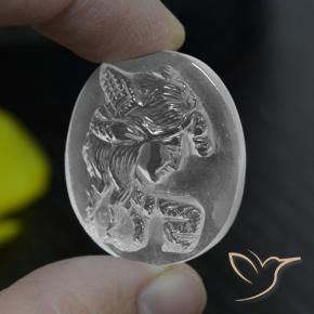 9,17 ctw natürlicher Klares Weiß Quarz, Oval, Transparent